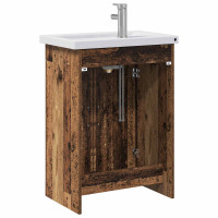Produktbild för Badrumsmöbelset Gammalt trä 61 x 40 x 84,5 cm Konstruerat trä