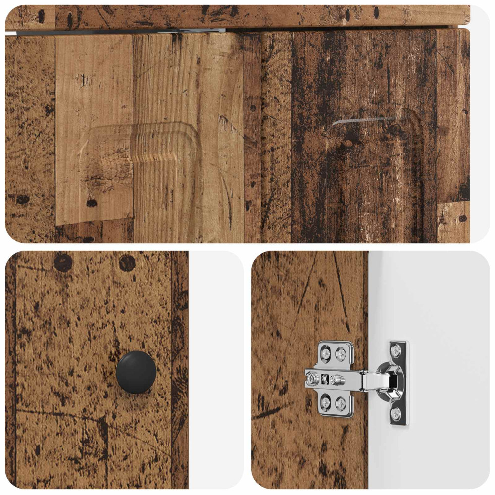 Produktbild för Badrumsmöbelset Gammalt trä 61 x 40 x 84,5 cm Konstruerat trä