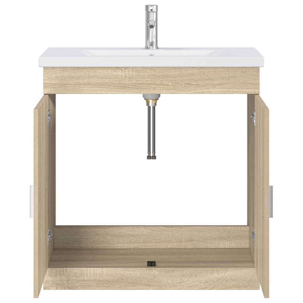 Produktbild för Badrumsmöbelset Sonoma-ek 81 x 40 x 84,5 cm Konstruerat trä