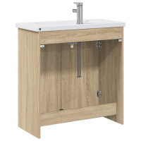 Produktbild för Badrumsmöbelset Sonoma-ek 81 x 40 x 84,5 cm Konstruerat trä
