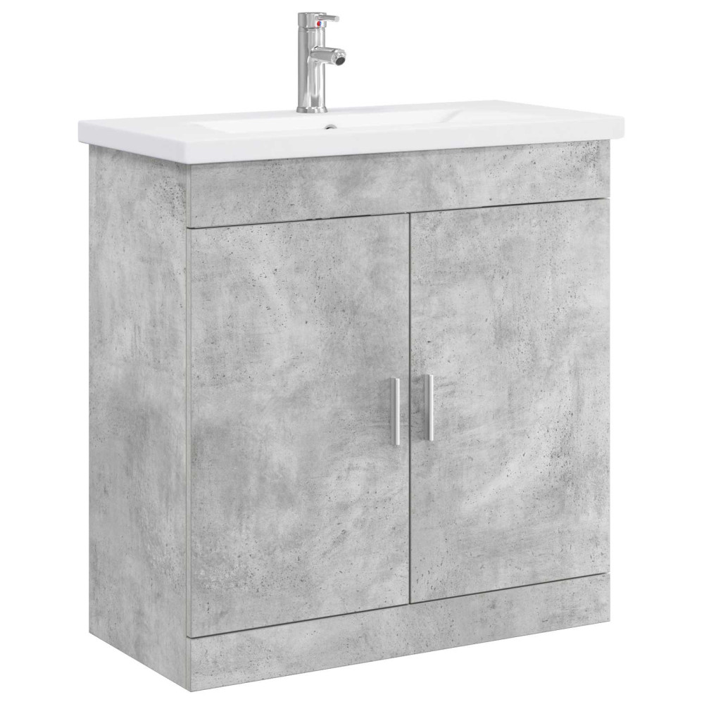 Produktbild för Badrumsmöbelset Betonggrå 81 x 40 x 84,5 cm Konstruerat trä