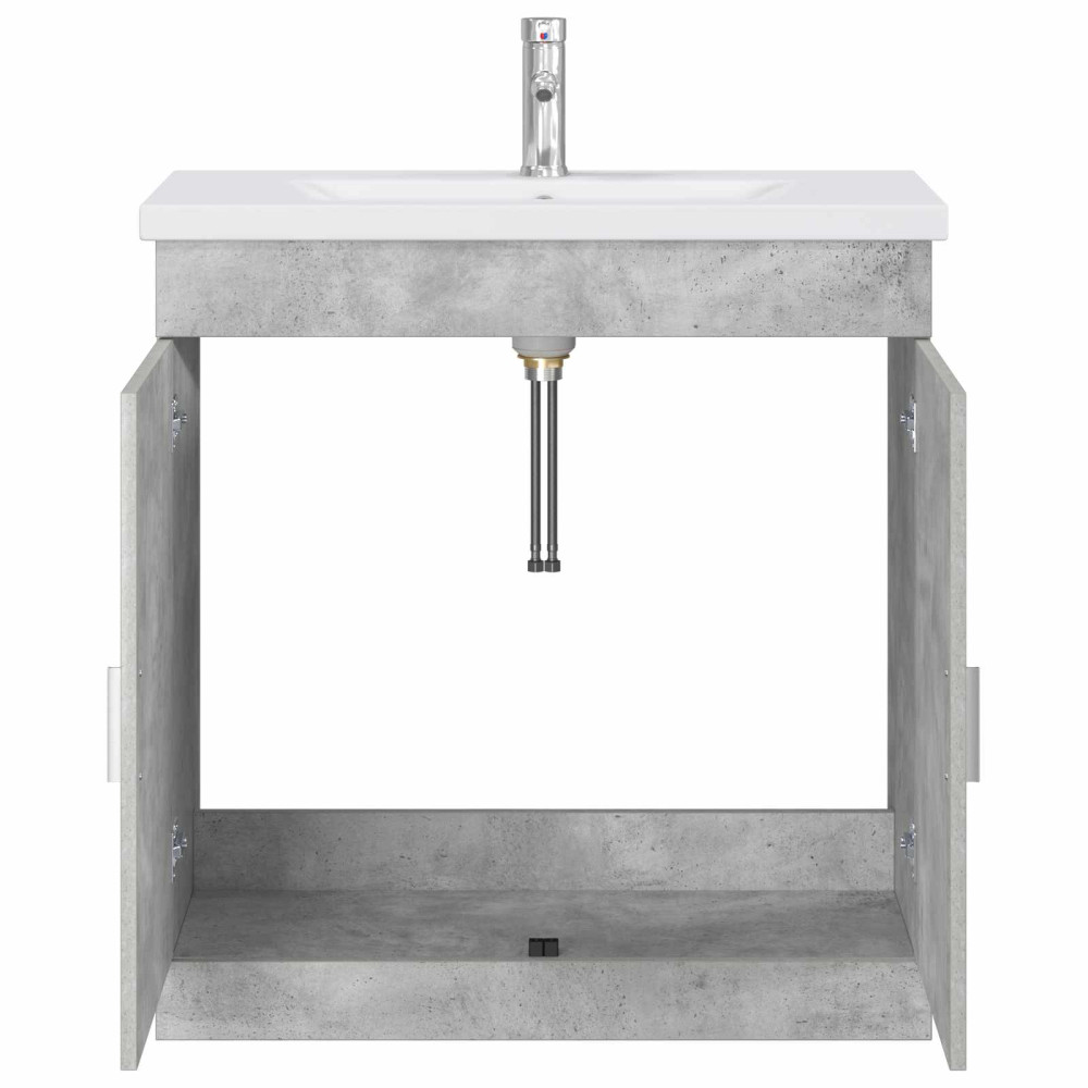Produktbild för Badrumsmöbelset Betonggrå 81 x 40 x 84,5 cm Konstruerat trä