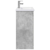 Produktbild för Badrumsmöbelset Betonggrå 81 x 40 x 84,5 cm Konstruerat trä