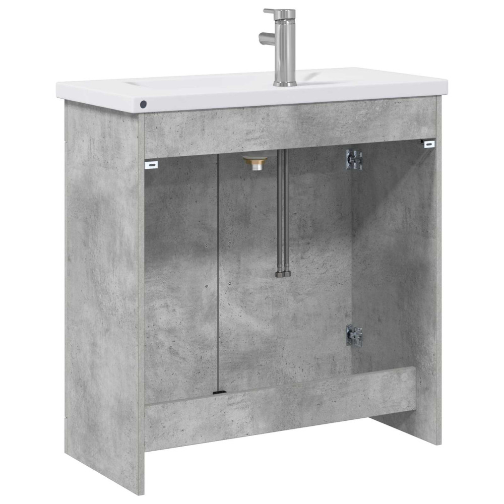 Produktbild för Badrumsmöbelset Betonggrå 81 x 40 x 84,5 cm Konstruerat trä