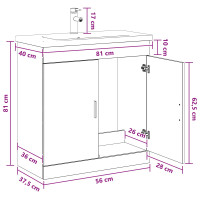 Produktbild för Badrumsmöbelset Betonggrå 81 x 40 x 84,5 cm Konstruerat trä