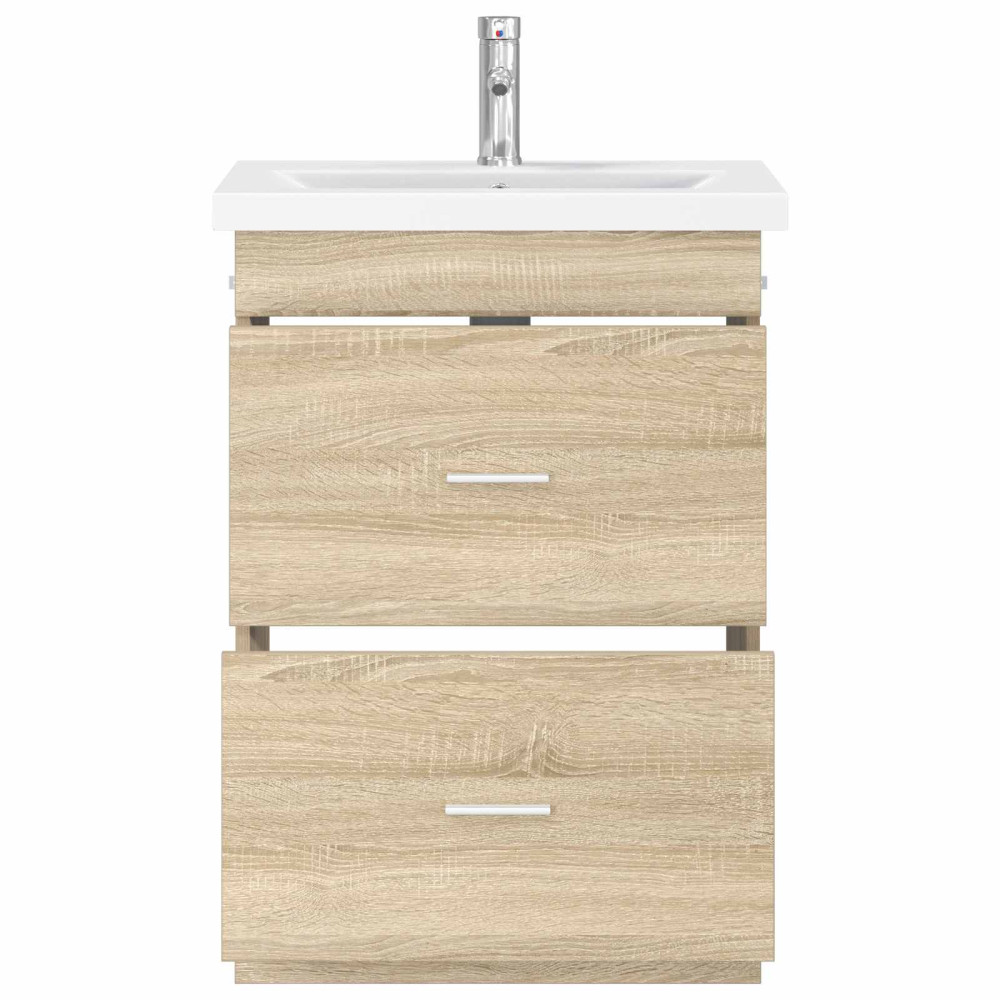 Produktbild för Badrumsmöbelset Sonoma-ek 61 x 40 x 84,5 cm Konstruerat trä