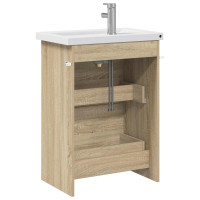 Produktbild för Badrumsmöbelset Sonoma-ek 61 x 40 x 84,5 cm Konstruerat trä