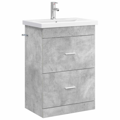vidaXL Badrumsmöbelset Betonggrå 61 x 40 x 84,5 cm Konstruerat trä