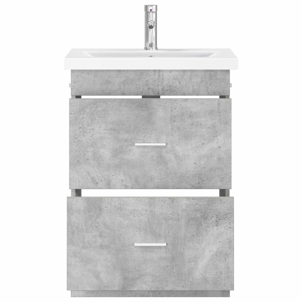Produktbild för Badrumsmöbelset Betonggrå 61 x 40 x 84,5 cm Konstruerat trä
