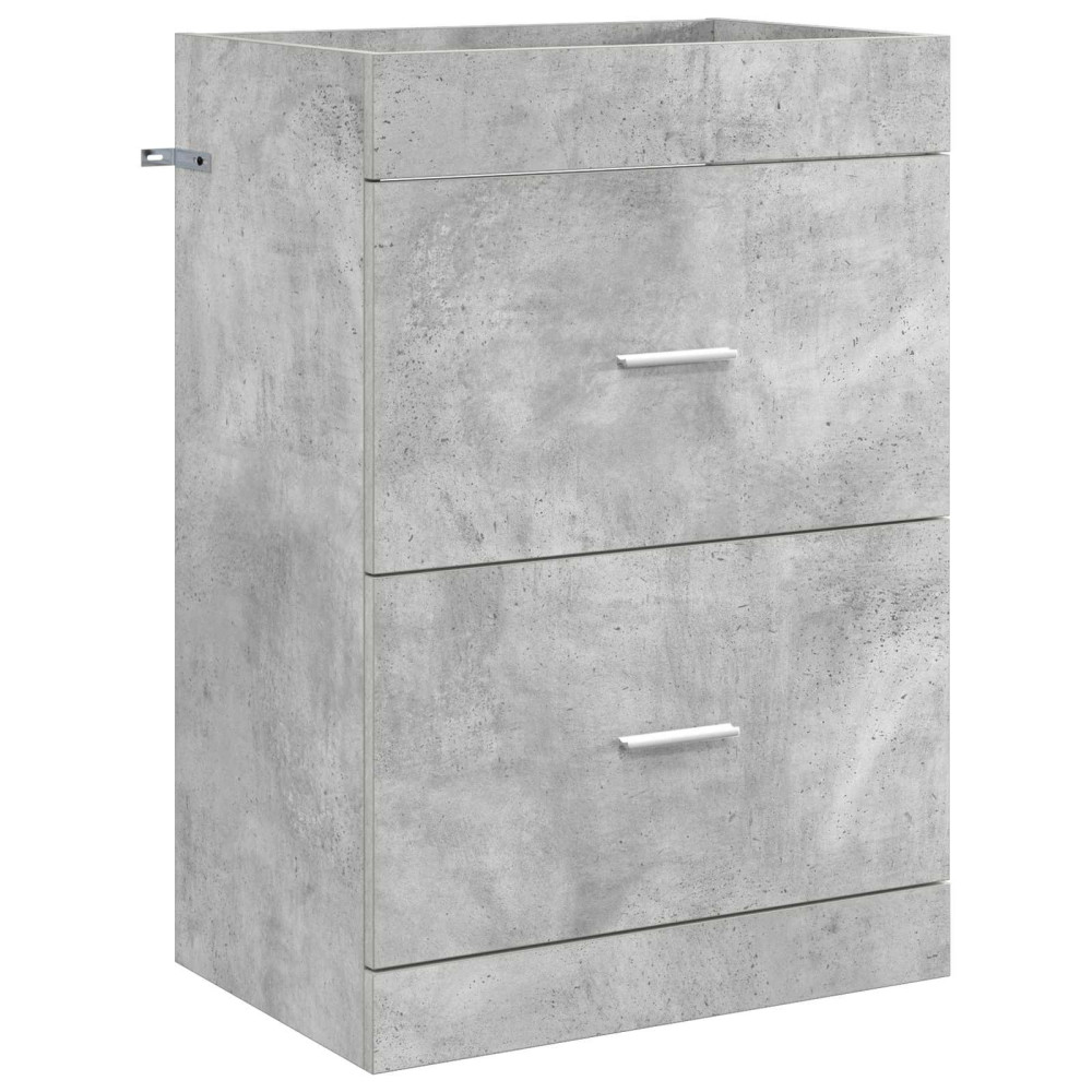 Produktbild för Badrumsmöbelset Betonggrå 61 x 40 x 84,5 cm Konstruerat trä