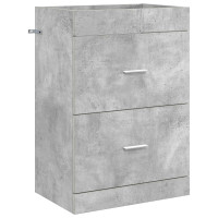 Produktbild för Badrumsmöbelset Betonggrå 61 x 40 x 84,5 cm Konstruerat trä