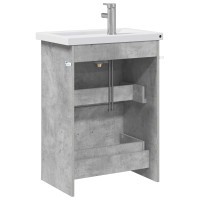 Produktbild för Badrumsmöbelset Betonggrå 61 x 40 x 84,5 cm Konstruerat trä