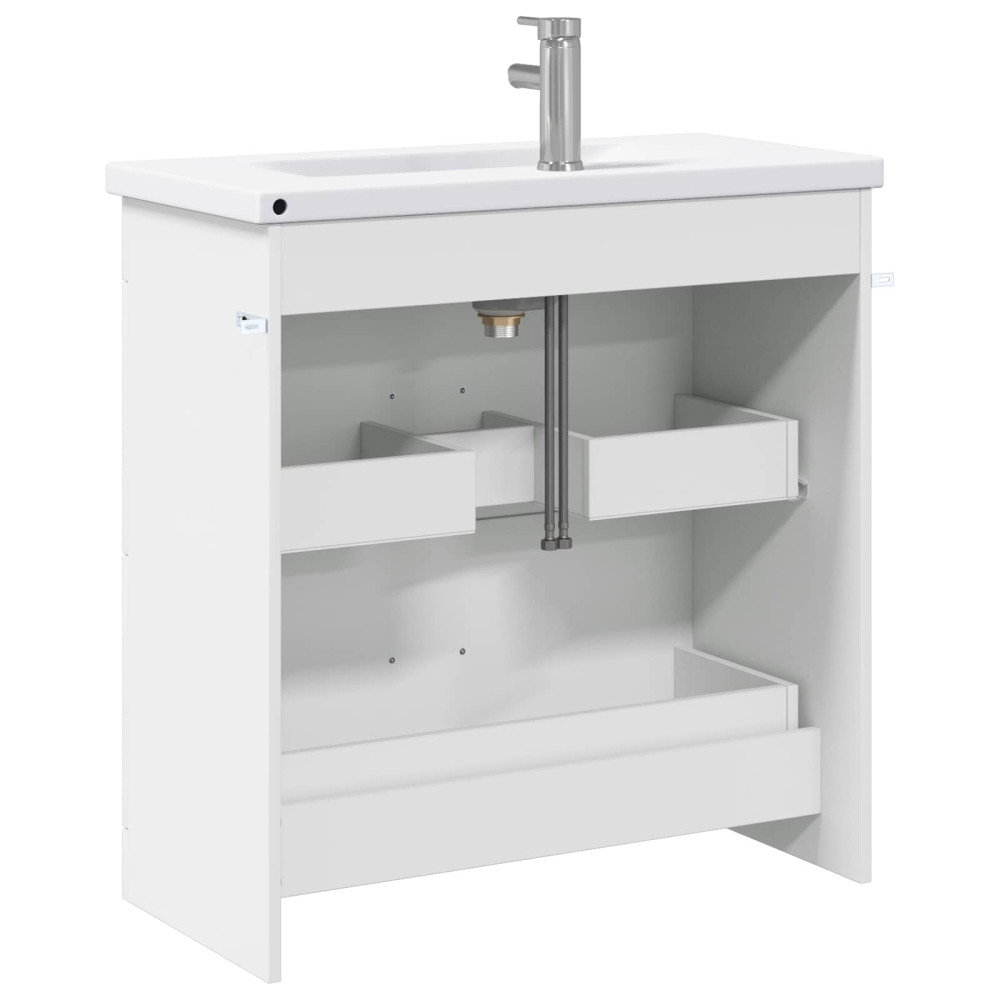 Produktbild för Badrumsmöbelset Vit 81 x 40 x 84,5 cm Konstruerat trä