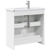 Produktbild för Badrumsmöbelset Vit 81 x 40 x 84,5 cm Konstruerat trä