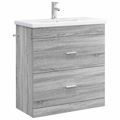 vidaXL Badrumsmöbelset Grå Sonoma 81 x 40 x 84,5 cm Konstruerat trä