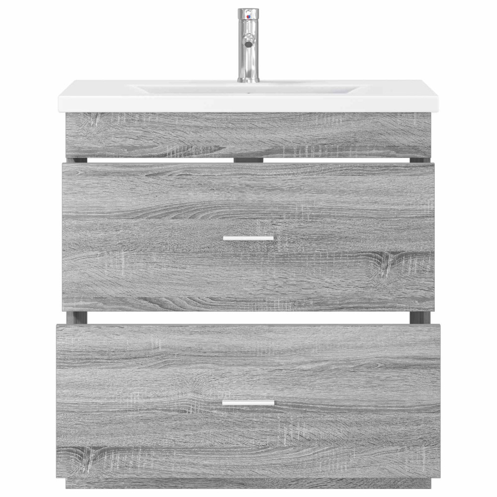 Produktbild för Badrumsmöbelset Grå Sonoma 81 x 40 x 84,5 cm Konstruerat trä
