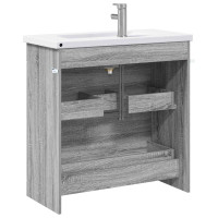 Produktbild för Badrumsmöbelset Grå Sonoma 81 x 40 x 84,5 cm Konstruerat trä