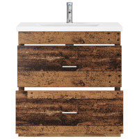 Produktbild för Badrumsmöbelset Gammalt trä 81 x 40 x 84,5 cm Konstruerat trä