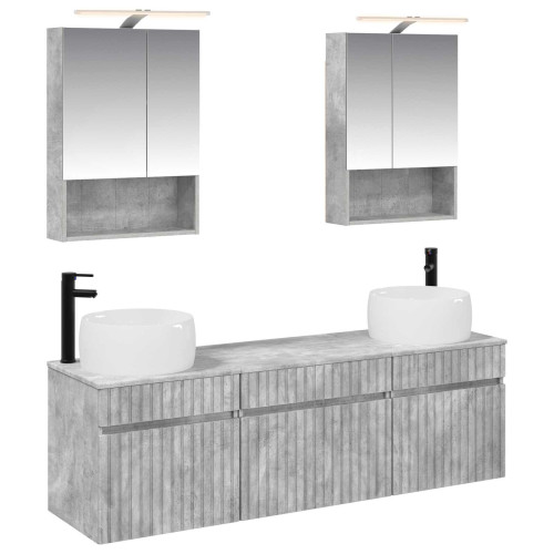 vidaXL Badrumsskåpsset 5 pcs Betonggrå 50 x 14,5 x 70 cm - Möbelset