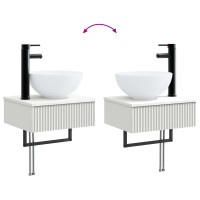 Produktbild för Badrumsmöbelset Väggmonterad 6 pcs Vit Konstruerat trä och glas