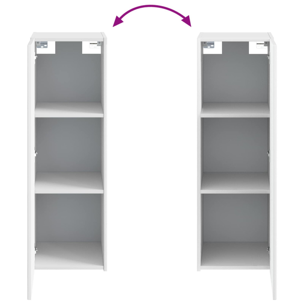 Produktbild för Badrumsmöbelset Väggmonterad 6 pcs Vit Konstruerat trä och glas