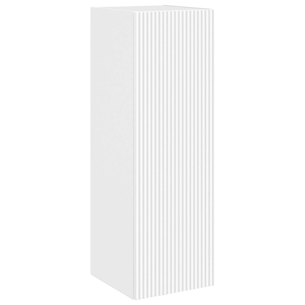 Produktbild för Badrumsmöbelset Väggmonterad 6 pcs Vit Konstruerat trä och glas