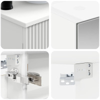 Produktbild för Badrumsmöbelset Väggmonterad 6 pcs Vit Konstruerat trä och glas