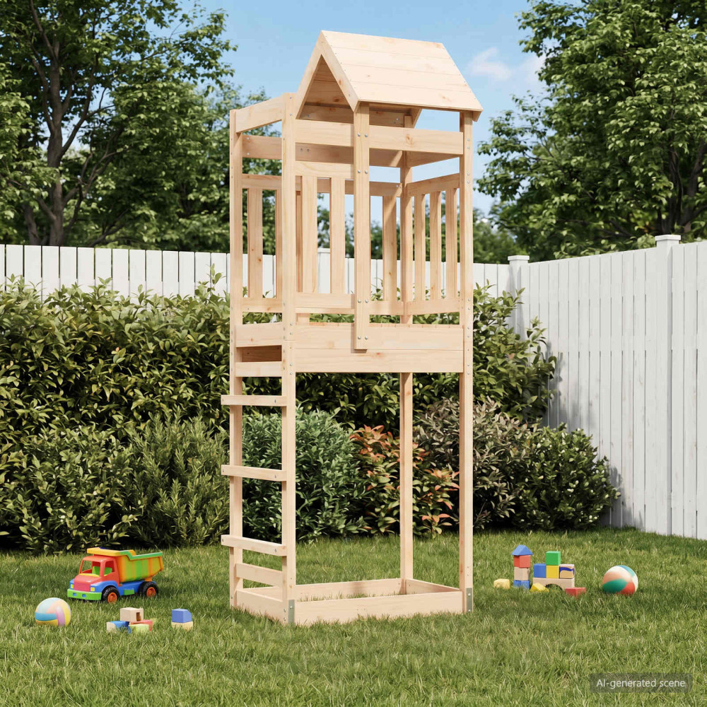 Produktbild för Lekstapel Brun 52,5 x 85 x 238 cm Massiv furu