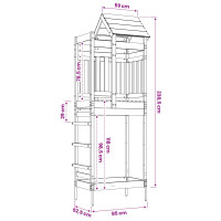 Produktbild för Lekstapel Brun 52,5 x 85 x 238 cm Massiv furu