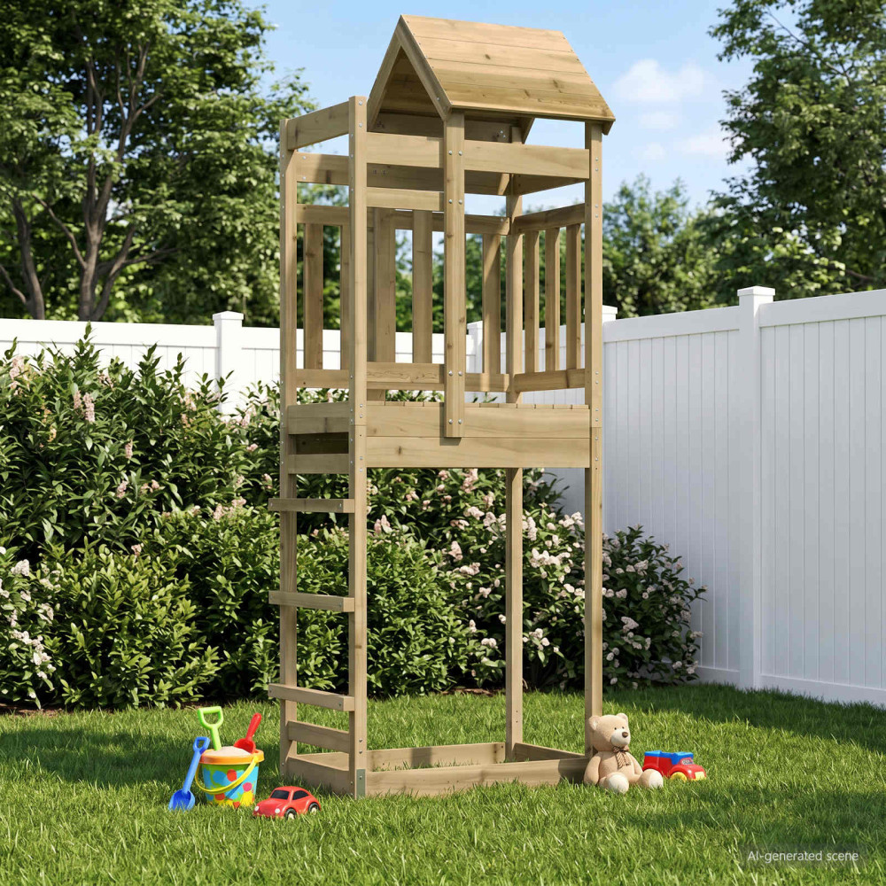 Produktbild för Lekstapel Brun 52,5 x 85 x 238 cm Massiv Impregnerat Trä