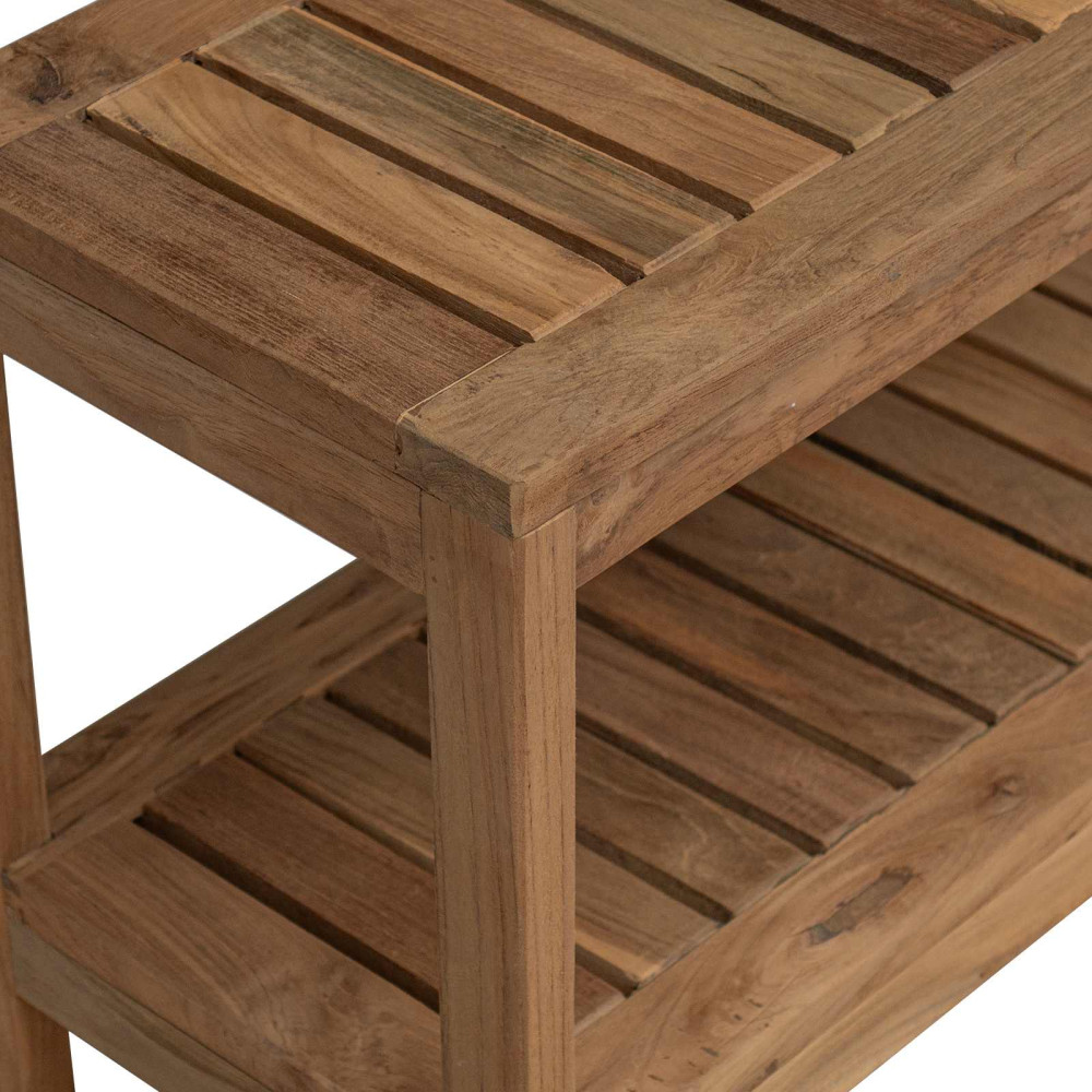 Produktbild för Badrums sidobord Naturlig 60 x 30 x 45 cm Massivt teakträ