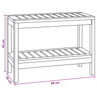 Produktbild för Badrums sidobord Naturlig 60 x 30 x 45 cm Massivt teakträ