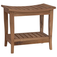 Produktbild för Badrum Sidobord Naturlig 50 x 35 x 45 cm Massivt teakträ