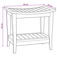 Produktbild för Badrum Sidobord Naturlig 50 x 35 x 45 cm Massivt teakträ