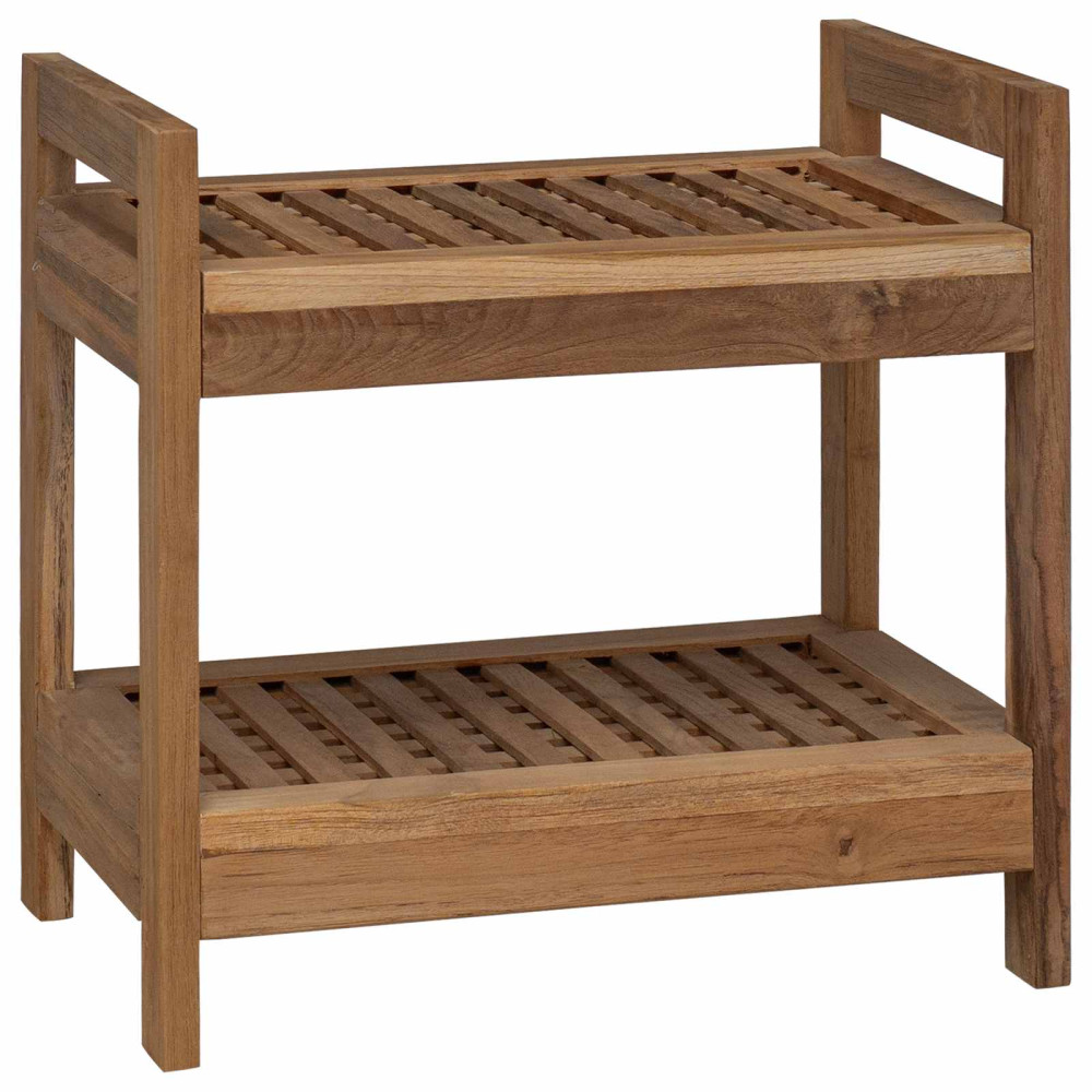 Produktbild för Badrumshylla Naturlig 45 x 30 x 45 cm Massivt teakträ