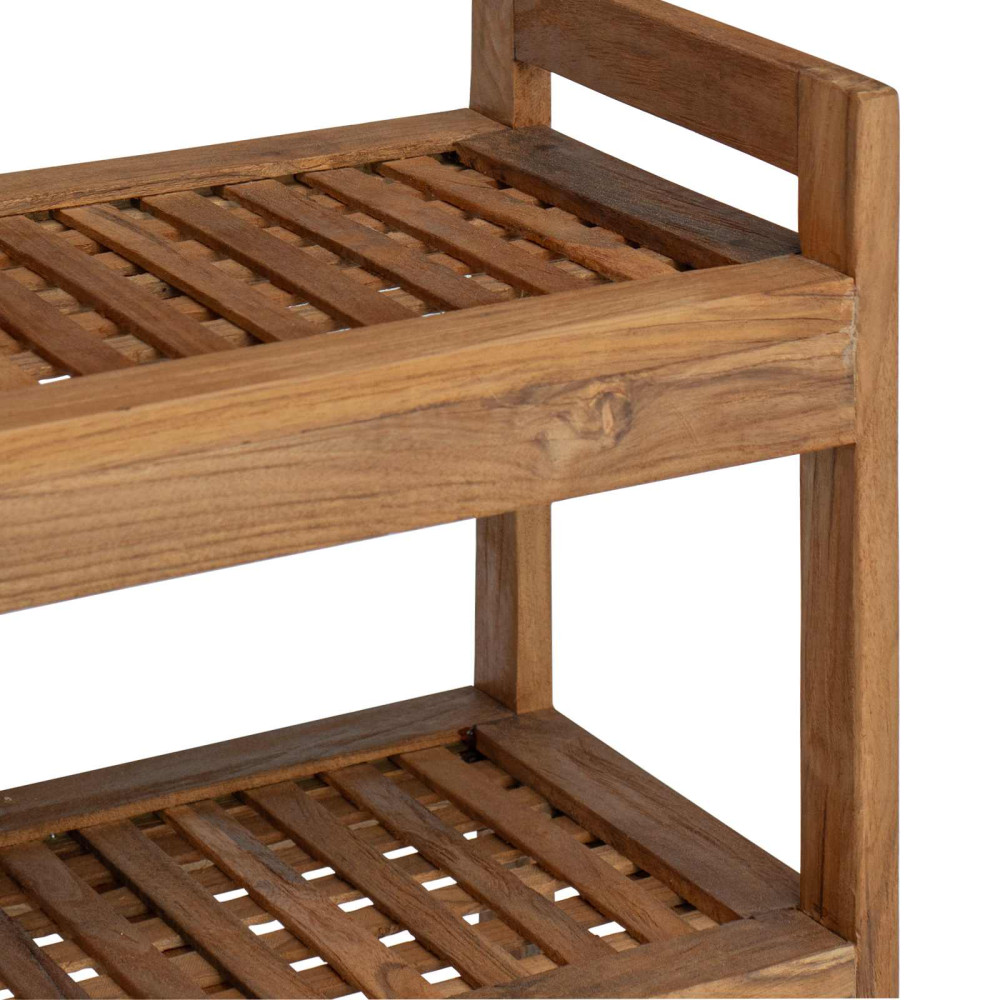 Produktbild för Badrumshylla Naturlig 45 x 30 x 71 cm Massivt teakträ