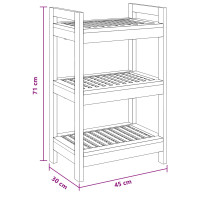 Produktbild för Badrumshylla Naturlig 45 x 30 x 71 cm Massivt teakträ