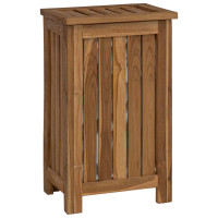 Produktbild för Tvättkorg Naturlig 35 x 25 x 60 cm Massivt teakträ
