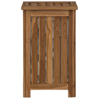 Produktbild för Tvättkorg Naturlig 35 x 25 x 60 cm Massivt teakträ