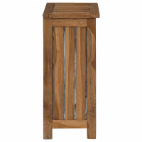 Produktbild för Tvättkorg Naturlig 35 x 25 x 60 cm Massivt teakträ