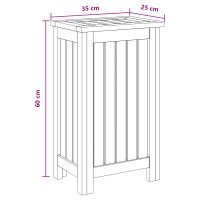Produktbild för Tvättkorg Naturlig 35 x 25 x 60 cm Massivt teakträ