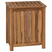 Produktbild för Tvättkorg Naturlig 50 x 35 x 60 cm Massivt teakträ