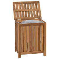 Produktbild för Tvättkorg Naturlig 50 x 35 x 60 cm Massivt teakträ