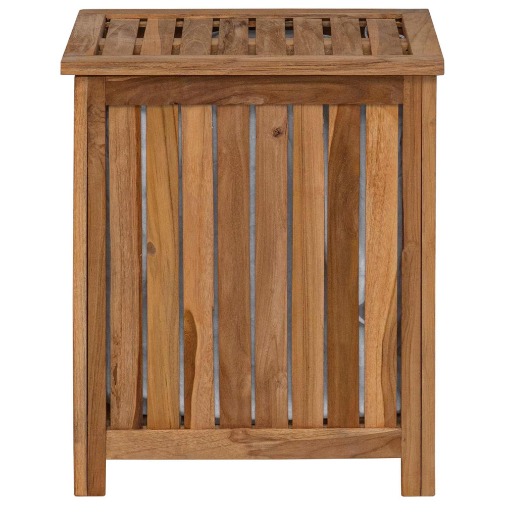 Produktbild för Tvättkorg Naturlig 50 x 35 x 60 cm Massivt teakträ