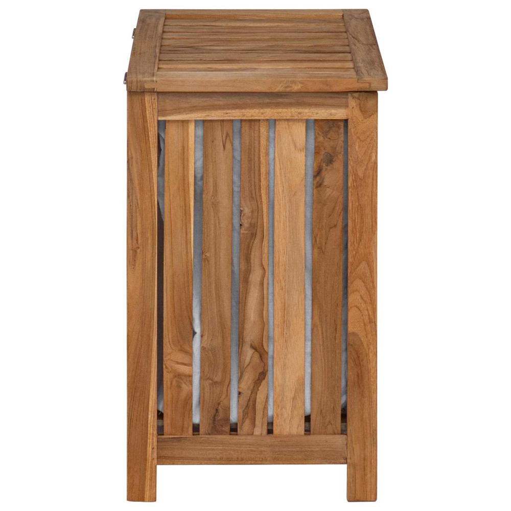 Produktbild för Tvättkorg Naturlig 50 x 35 x 60 cm Massivt teakträ