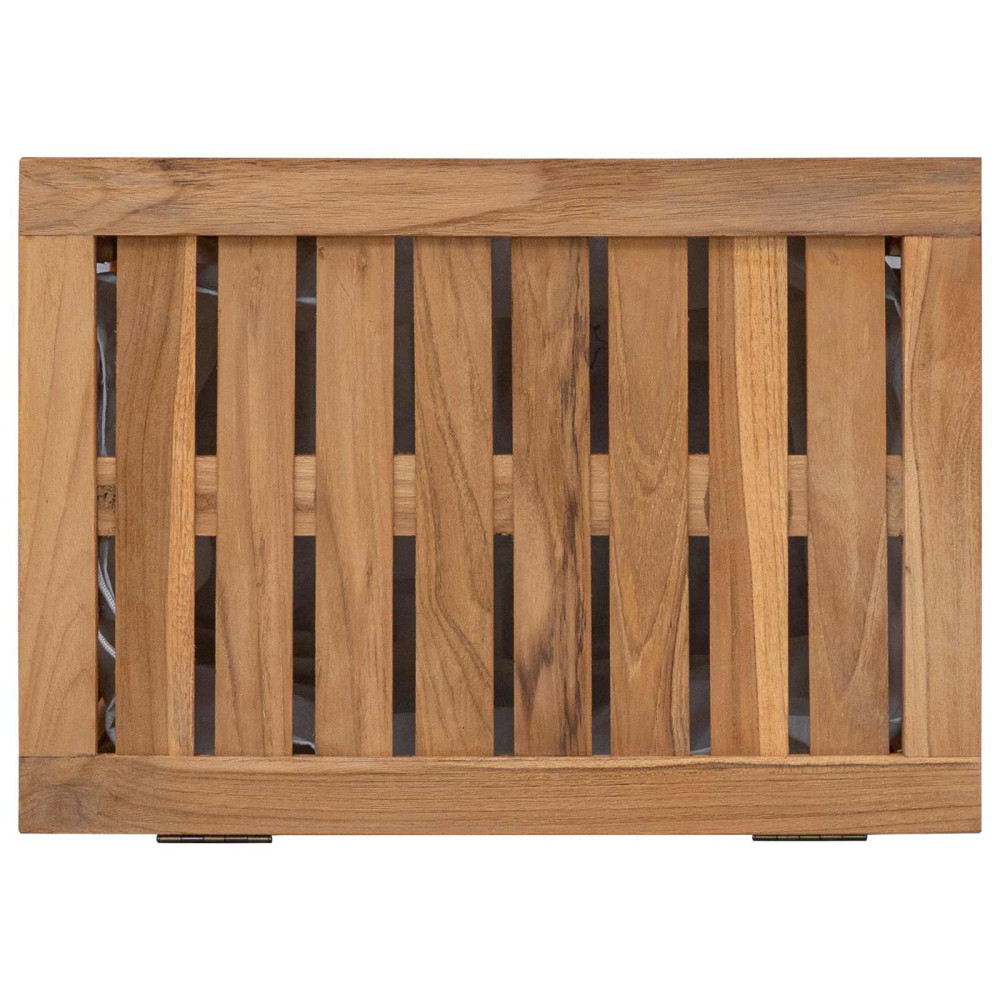 Produktbild för Tvättkorg Naturlig 50 x 35 x 60 cm Massivt teakträ