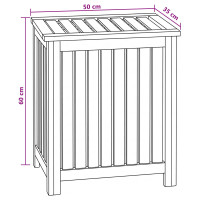 Produktbild för Tvättkorg Naturlig 50 x 35 x 60 cm Massivt teakträ