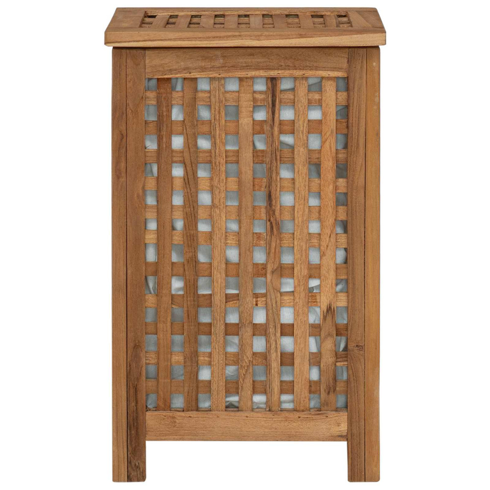 Produktbild för Tvättkorg Naturlig 35 x 25 x 60 cm Massivt teakträ