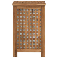 Produktbild för Tvättkorg Naturlig 35 x 25 x 60 cm Massivt teakträ