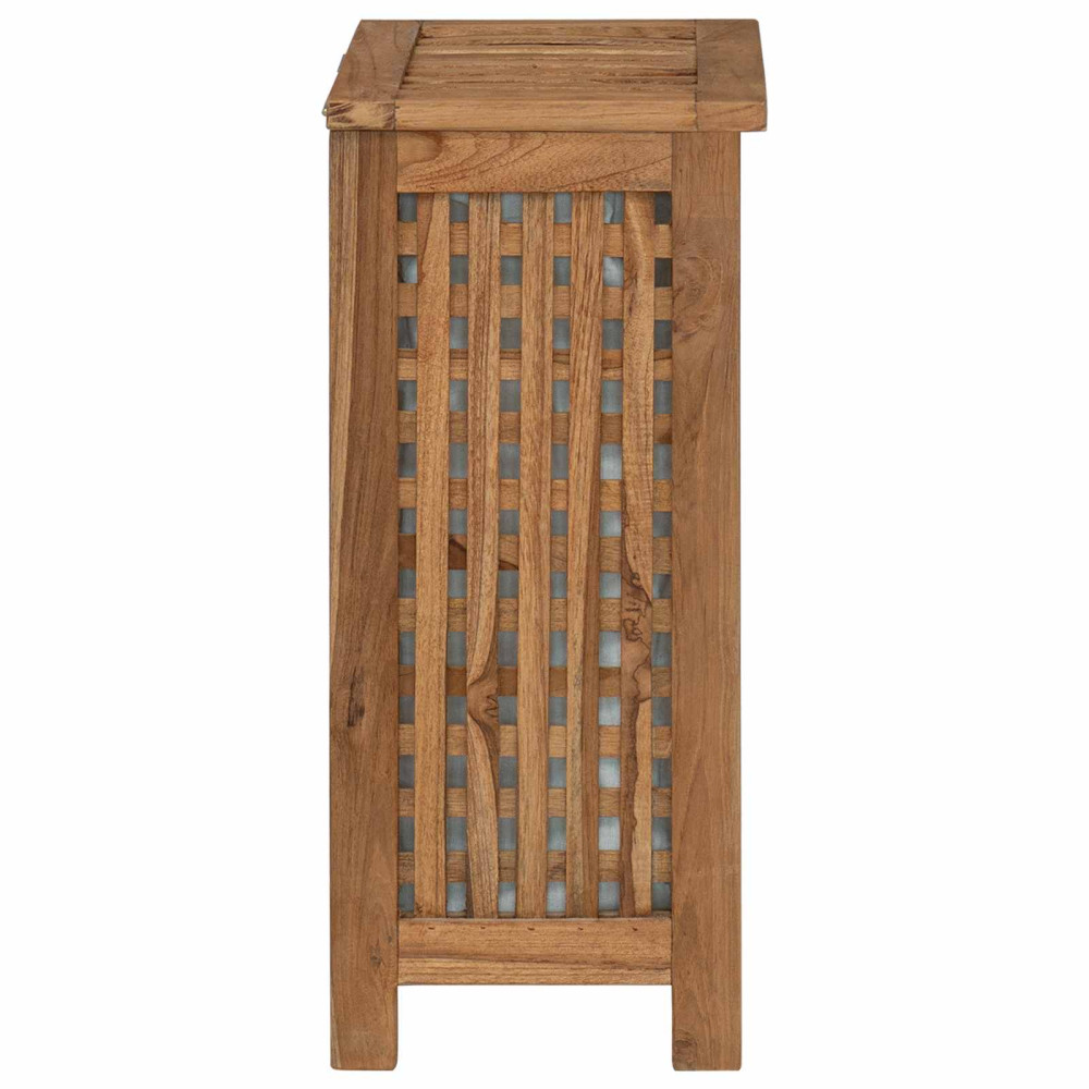 Produktbild för Tvättkorg Naturlig 35 x 25 x 60 cm Massivt teakträ